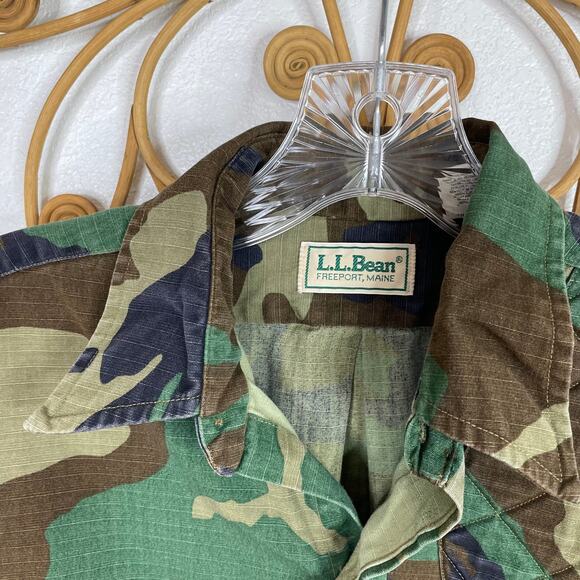 LL Bean ripstop camo button down shirt S - Picture 3 of 5